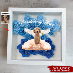 Pet Loss - Paw Print - Personalized Flower Shadow Box