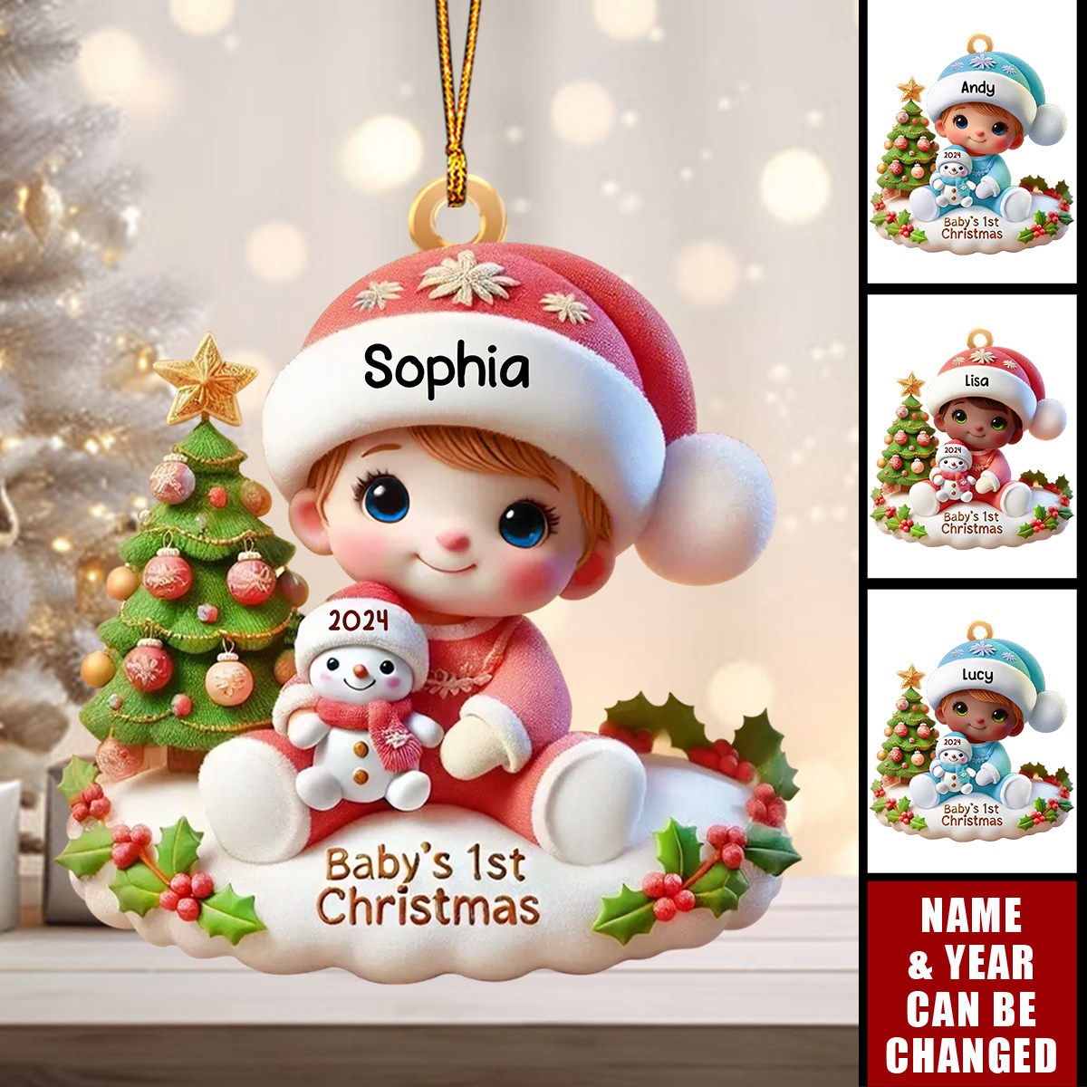 Precious Moments Baby’s First Christmas Dated - Personalized Acrylic Ornament