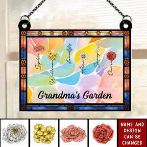 The True Power Behind The Power - Family Personalized Window Hanging Suncatcher - Gift For Mom, Grandma