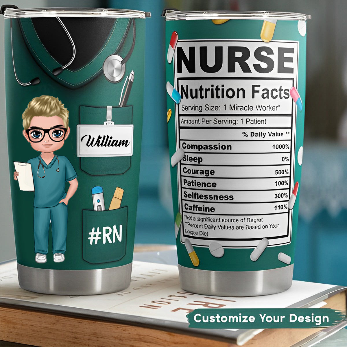 20oz Nurse Coffee Cup With Name - Nurse Appreciation