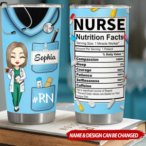 Nurse Nutrition Facts - Personalized Tumbler - Personalized Gift For Her, Besties, Friends, Sister, Soul Sisters