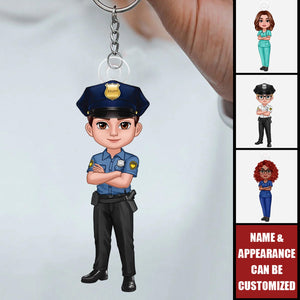 Police Firefighter Nurse - Personalized Acrylic Keychain