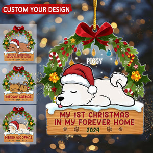 First Christmas, First Paws Under The Tree - Dog & Cat Personalized Ornament