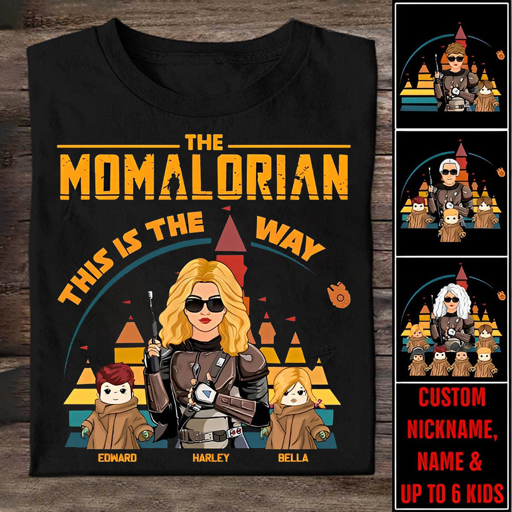 The Momalorian This Is The Way - Personalized T-shirt For Mom Dad/Grandma Grandpa