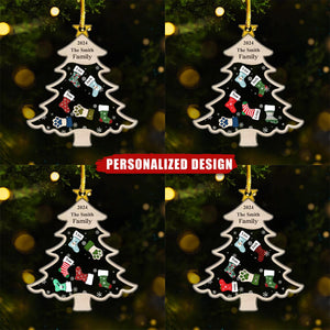 At Christmas, All Roads Lead Home - Family Personalized Shaker Ornament - Christmas Gift For Family Members