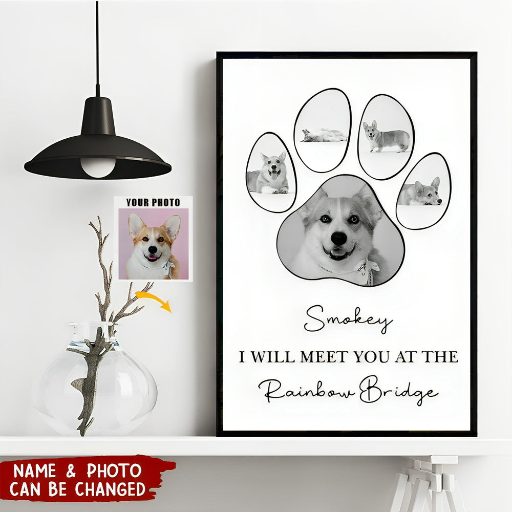 Personalized Pet Paw Photo Collage Poster