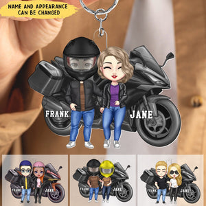 Personalized Biker Couple For Life Keychain, Gift For Motorcycle Lovers