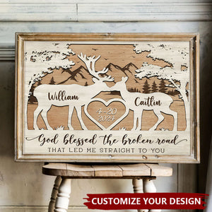 God Blessed The Broken Road - Gift For Couple Personalized Poster