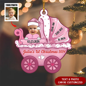 Baby Stroller Photo Christmas - Personalized Acrylic Ornament