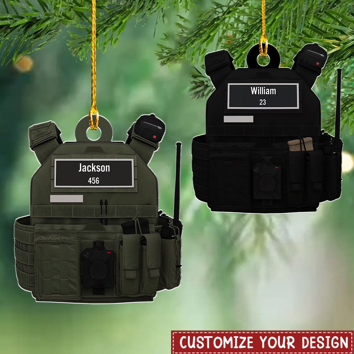 Personalized Police Vest - Bulletproof Jacket - Christmas Ornament