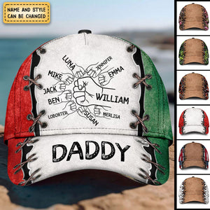 Grandpa Papa Daddy Fist Bump Father's Day Family Personalized Cap