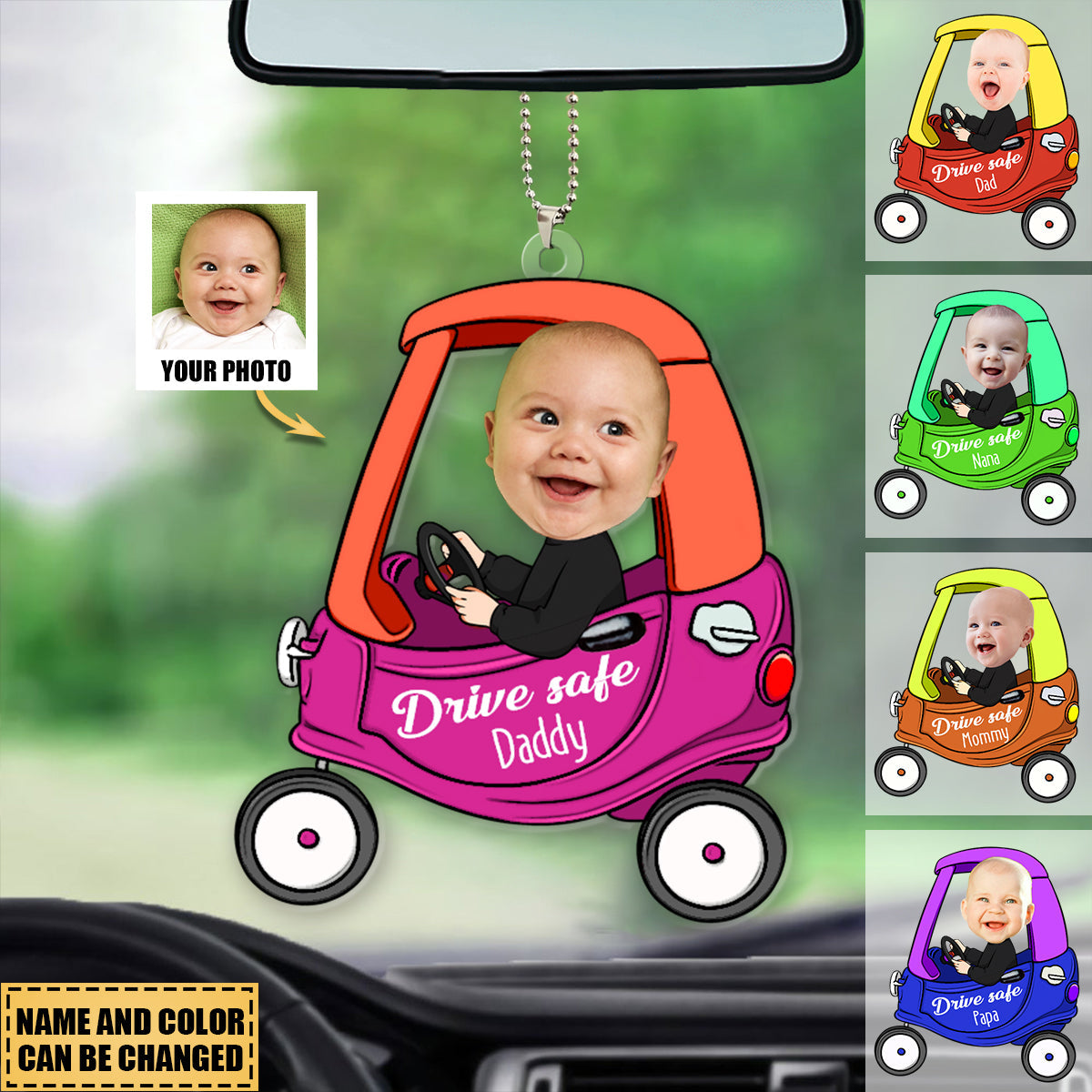 Drive Safe - Personalized Car Photo Ornament - bakven