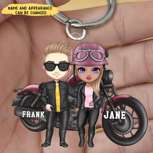 Personalized Biker Couple For Life Keychain, Gift For Motorcycle Lovers