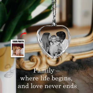 Custom Photo Crystal Necklace - Valentines Gift For Her, Anniversary Gift, Memorial Gift