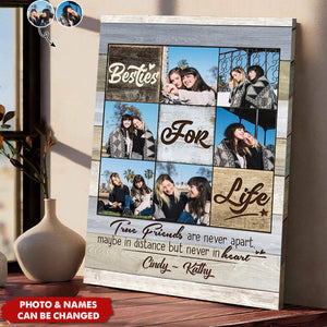 Besties For Life Custom Photo Canvas, Gift Ideas For Friends