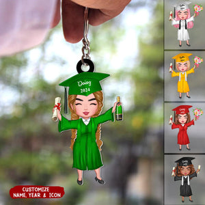 Happy Graduation Girl Personalized Acrylic Keychain