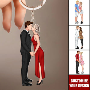 Beautiful Couple - Personalized Couples Keychain - Gift For Couples