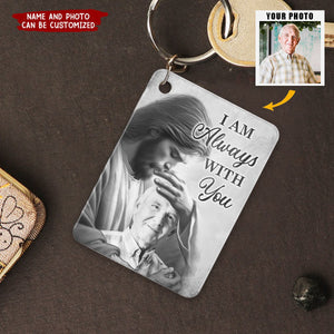 God Has You In His Arms Memorial Gift Personalized Photo Keychain