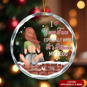 You Make The Season Bright - Couple Personalized Circle Glass Ornament - Gift For Husband Wife, Anniversary