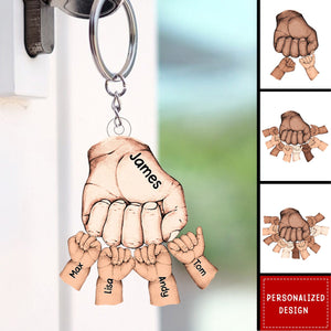 Gift For Dad Fist Bump Personalized Acrylic Keychain