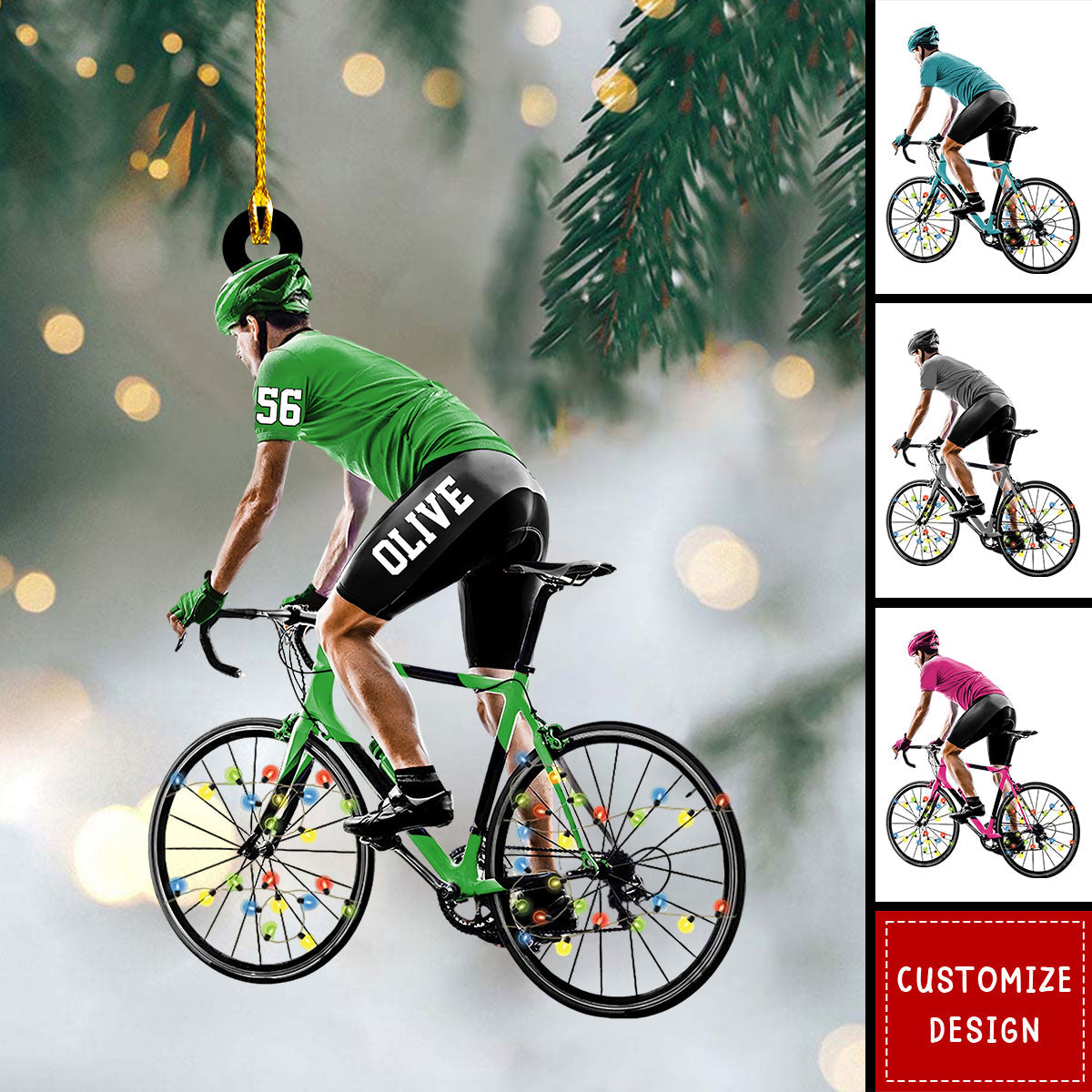 Man Road Bike Personalized Christmas Ornament, Gift For Road Biker Lover