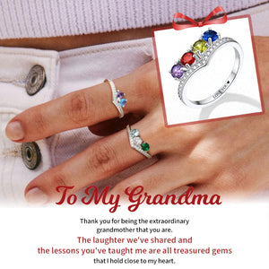 Stylish Family Personalized Birthstone Ring