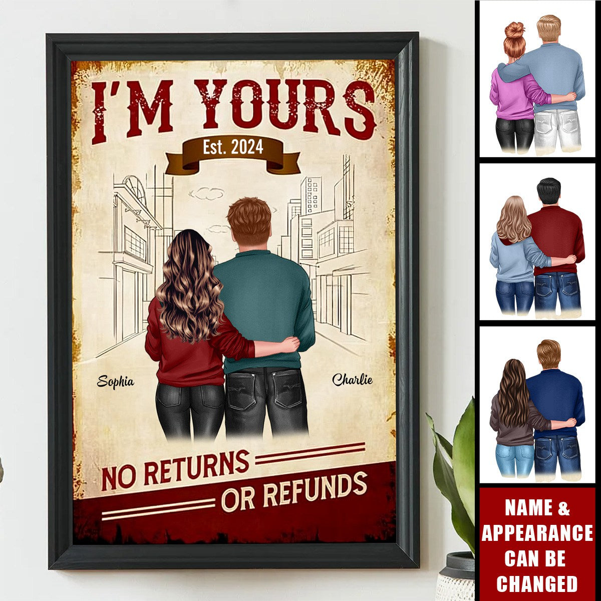 I‘m Yours No Return Couple Gift For Him For Her Personalized Poster