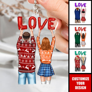 Back Couple - Personalized Keychain - Gifts For Couple