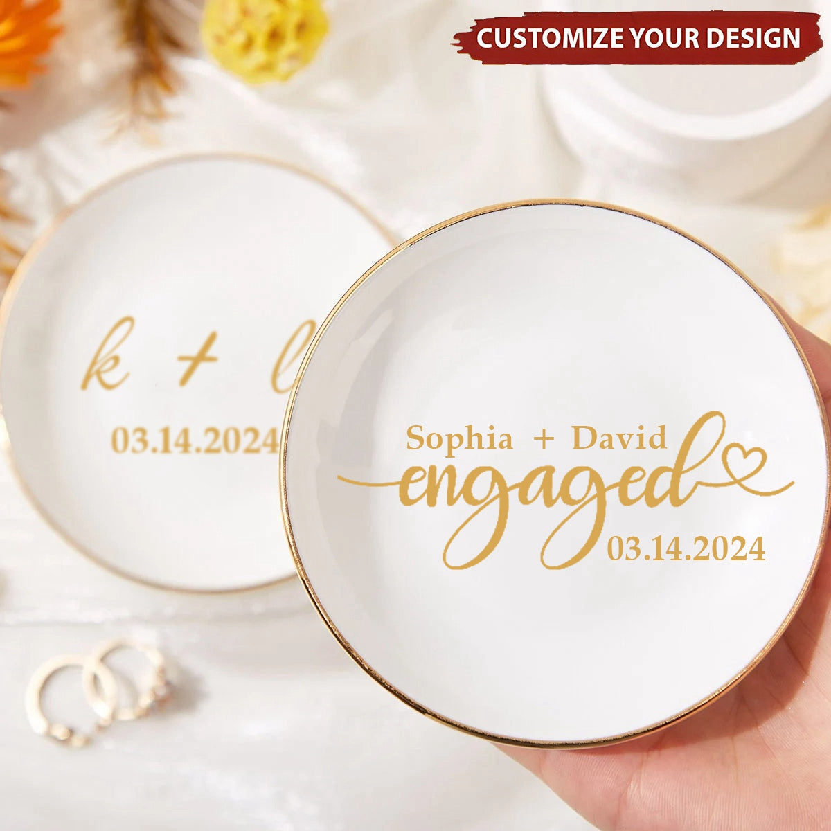 Engagement Gifts Wedding Ring Dish - Personalized Ring Dish