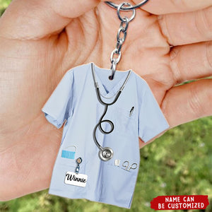 Nurse Uniform Personalized Acrylic Keychain, Gift For Nurses