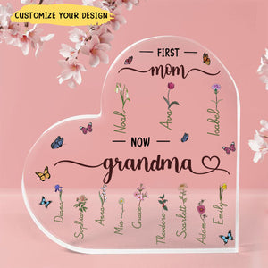 First Mom Now Grandma - Personalized Acrylic Plaque