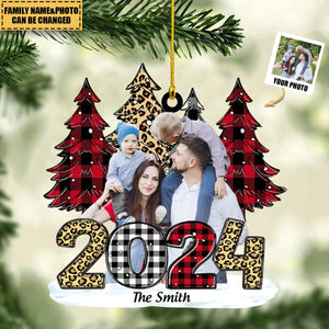 Customized Your Photo Mica Ornament - Family 2024 Christmas Gift