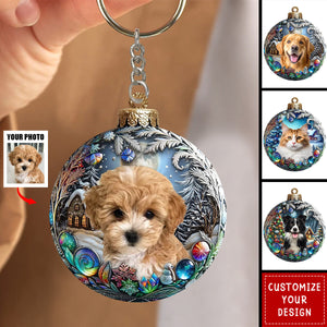 Custom Photo Pets Make Our Lives Whole - Dog & Cat Personalized Keychain