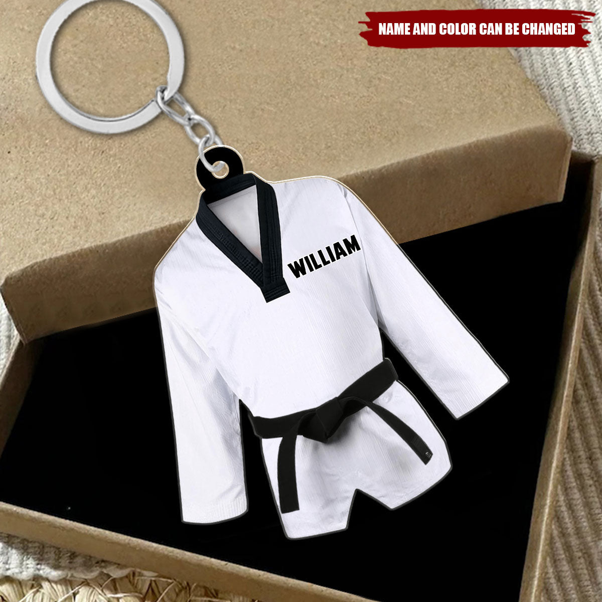 Personalized Taekwondo Uniform Acrylic Keychain, Gift For Taekwondo Lovers