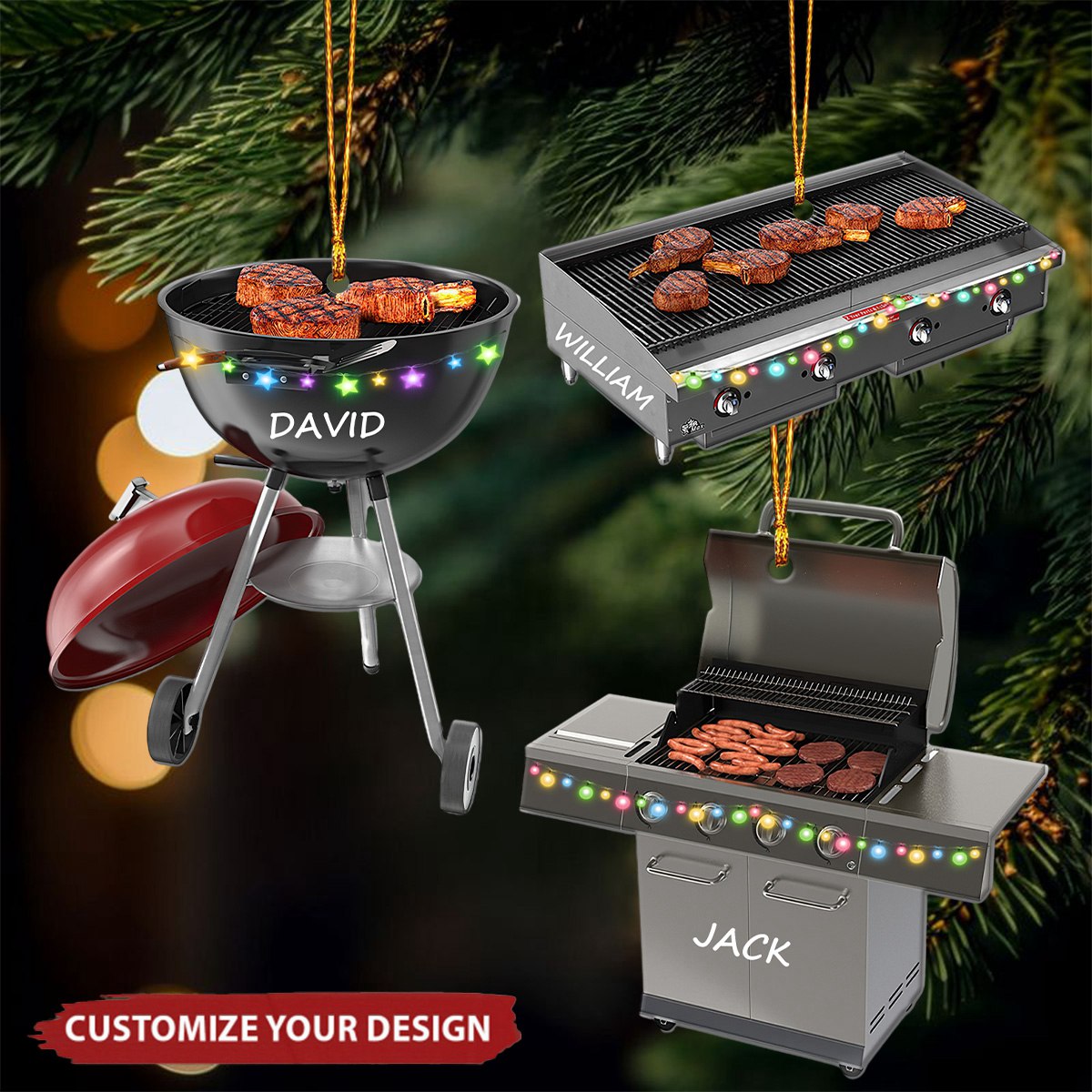 BBQ Ornament - Personalized Grill Christmas Ornament