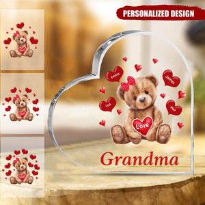 Mama Bear With Heart Kids Personalized Acrylic Plaque Mother's Day Gift