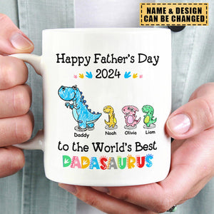 Father's Day Gift - Happy Father's Day to the world's Best Dadasaurus 2024 - Personalized Mug