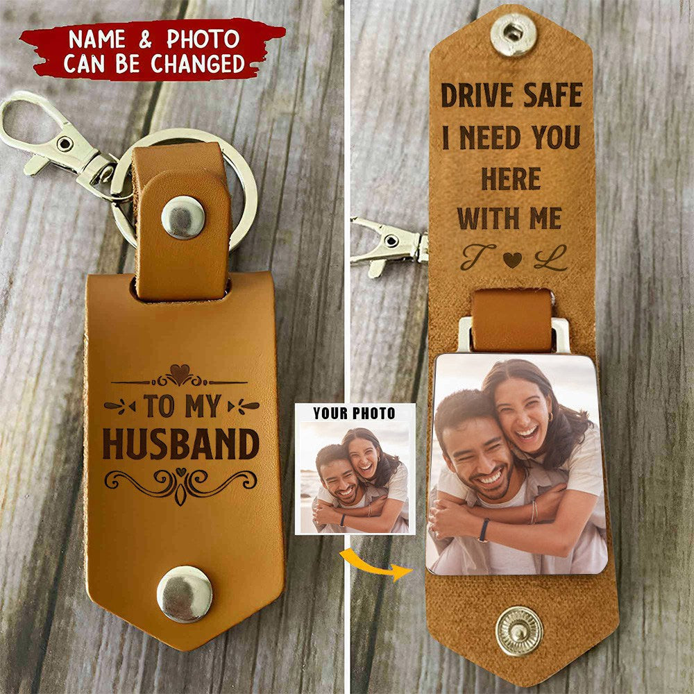 Engraved Keychain for Him - Drive Safe Keychain