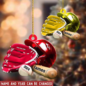 Personalized Baseball Ornament Custom Name & Number Ornaments - Gift For Baseball Lover