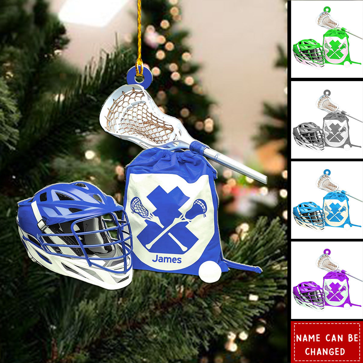 Personalized Lacrosse Christmas Ornament - Gift for Lacrosse Player, Sport Lovers