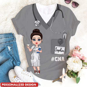 Nurse Scrub Healthcare Worker Personalized 3D T-Shirt