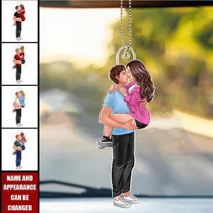 Couple Kissing Passionate - Personalized Car Ornament