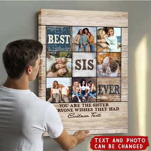 Best Sister Ever Photo Collage Gift, Personalized Sister Photo Collage Canvas, Sister Christmas Gift, Sister Birthday Gift, Big Sister Gift