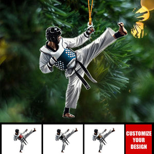 Custom Name Taekwondo - Personalized Acrylic Christmas Ornament