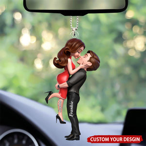 Cartoon Lifting Couple Personalized Acrylic Ornament