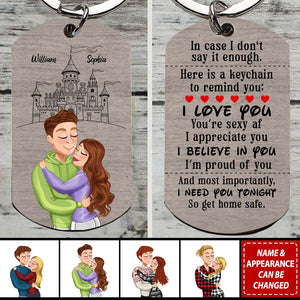 Personalized Gifts For Couple Stainless Steel Keychain Get Home Safe