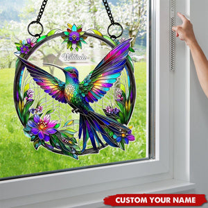 Stunning Humming Bird - Personalized Hummingbird Window Hanging Suncatcher Ornament