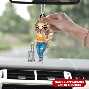 Personalized Summer Travel Is My Therapy Girl Acrylic Car Ornament