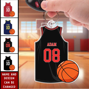 Basketball Jersey Gift For Son, Husband, Him Personalized Acrylic Keychain