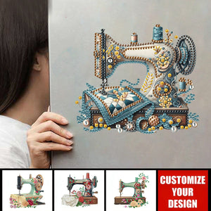 Shiny Sewing Machine Personalized Decal